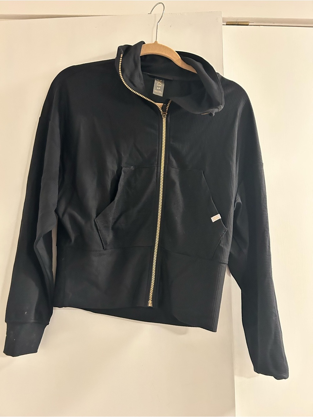 Rhône Women's Black Zip-Front Hoodie Jacket